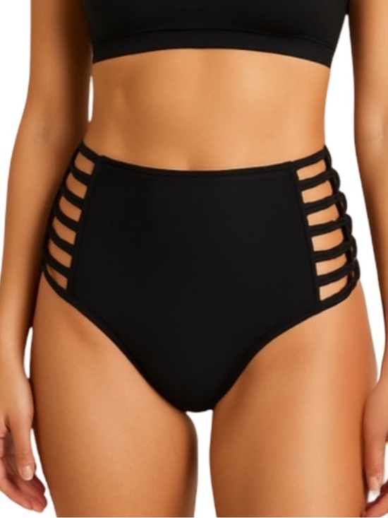 Shade & Shore Other - Shade & Shore Black High Waist Strappy Bikini Bottoms NWT S
